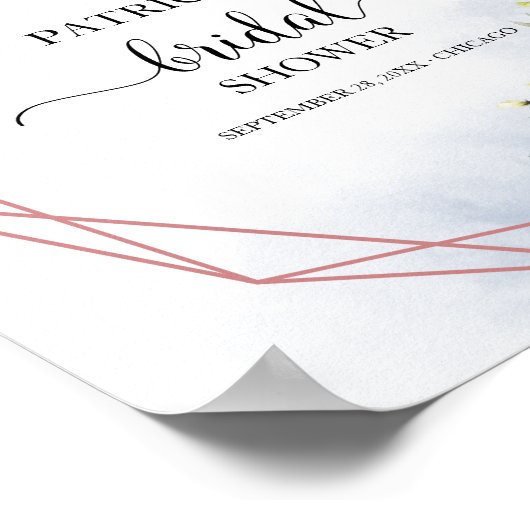 Groene Geometrische Bruiloft Welkomstposter Poster (Hoek)