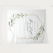 Groene geometrische bruiloftsfotobehang wandkleed (Voorkant (horizontaal))