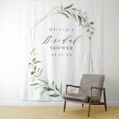 Groene geometrische bruiloftsfotobehang wandkleed (In situ)