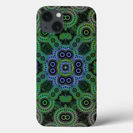 Groene Geometrische Cogs PatroondraagtasMate iPad  Case-Mate iPhone Case (Achterkant)