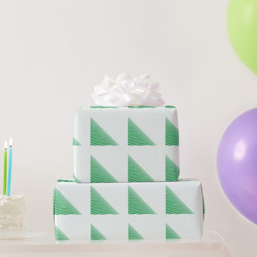 Groene Geometrische driehoek met kerstpatronen Cadeaupapier (Feestgeschenken)