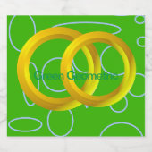 Groene geometrische etikettenset voor voedingsmidd sparkling wijnetiket (Enkel label)