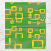Groene geometrische etikettenset voor voedingsmidd wijn etiket (Enkel label)