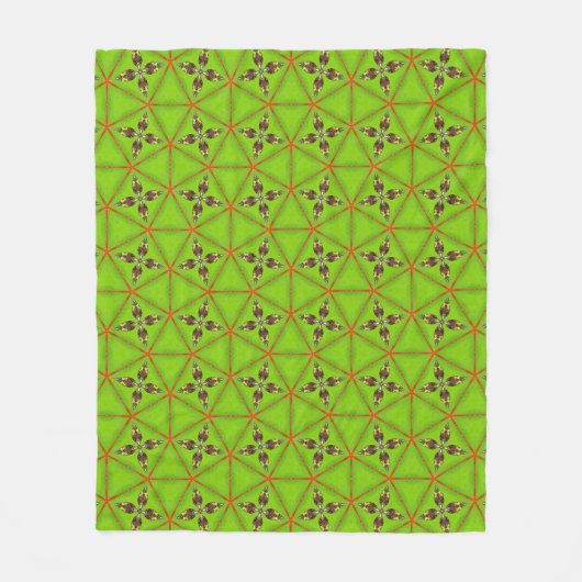 Groene geometrische fleece deken met patroon (Voorkant)