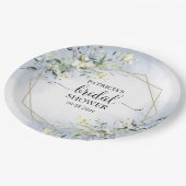 Groene geometrische krans bruidsshower papieren bordje (Gekanteld)