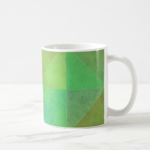 Groene geometrische kunst driehoek patroon koffiemok