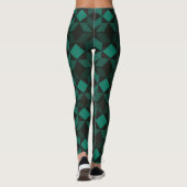 Groene Geometrische Leggings voor vrouwen (Achterkant)