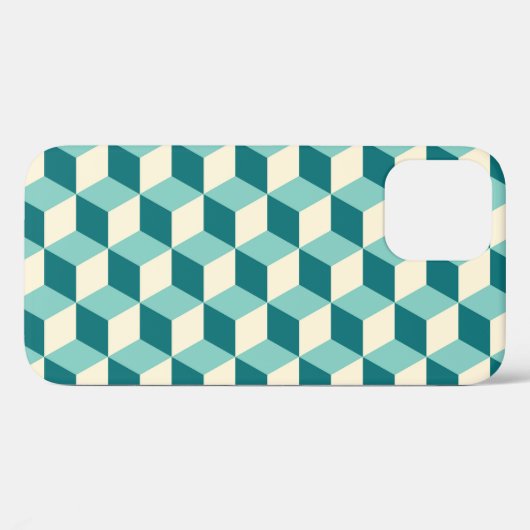 Groene geometrische: naadloze kubus achtergrond. Case-Mate iPhone case (Achterkant (horizontaal))