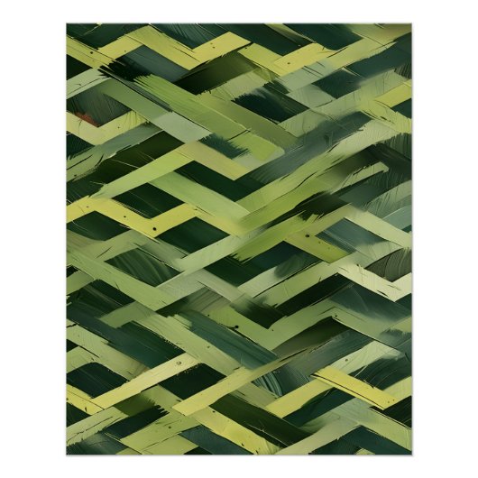 Groene geometrische overlappende vormen perfect poster (Voorkant)