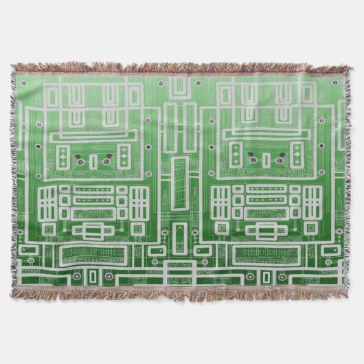 Groene geometrische printplaat deken (Voorkant)