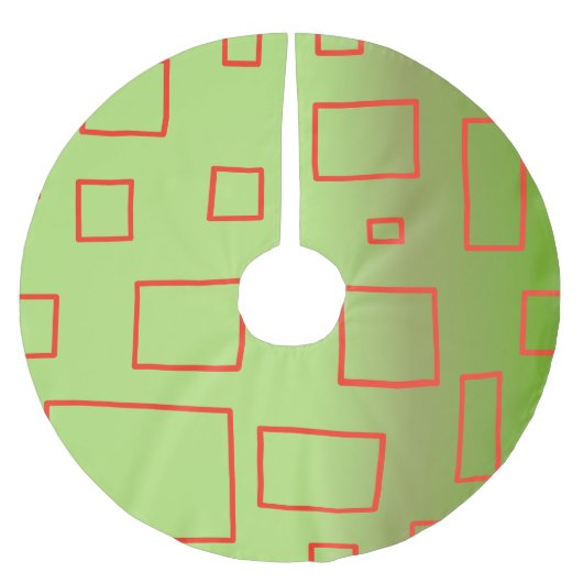 Groene geometrische rode dozen boomrok kerstboom rok (Voorkant)