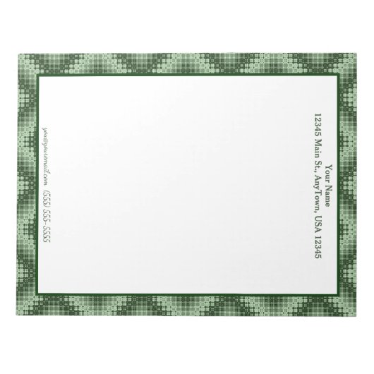 Groene Geometrische Spaanplaat  Notitieblok (Voorkant)