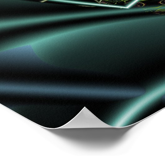 Groene geometrische spiraal poster (Hoek)