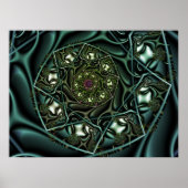 Groene geometrische spiraal poster (Voorkant)