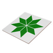 Groene geometrische ster keramische tegel tegeltje (Zijkant)