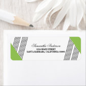 Groene geometrische stripe Adresetiketten Etiket (Insitu)