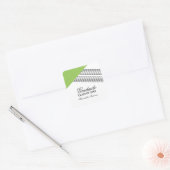 Groene geometrische stripe Afstuderen Stickers (Envelop)