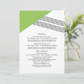 Groene geometrische Stripe Information Kaart (Staand voorkant)