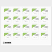 Groene Geometrische Stripe Weddenschappen Vierkante Sticker (Vel)