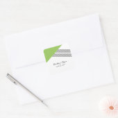 Groene Geometrische Stripe Weddenschappen Vierkante Sticker (Envelop)