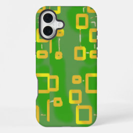 Groene geometrische telefoonhoes iPhone 16 plus hoesje
