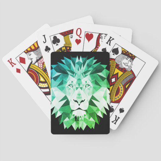 Groene geometrische verbinding pokerkaarten (Achterkant)