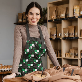 Groene geometrische vierkanten schort