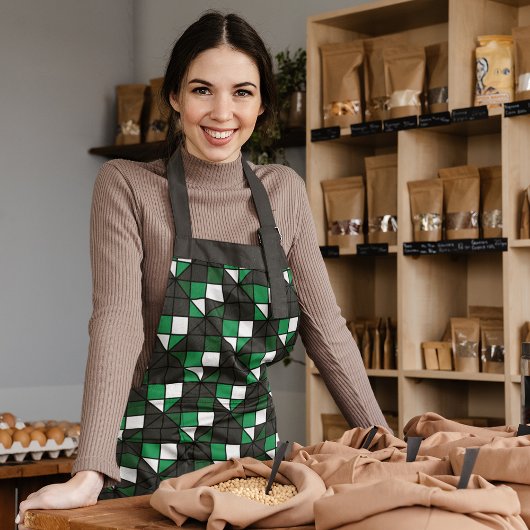 Groene geometrische vierkanten schort