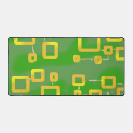 Groene Geometrische Vierkantjes Desk Mat