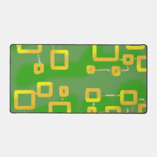 Groene Geometrische Vierkantjes Desk Mat