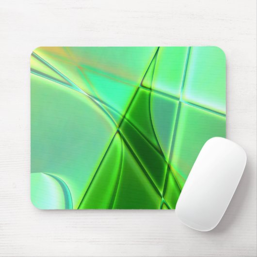 Groene geometrische vormen met kromme omtrek muismat (Met muis)