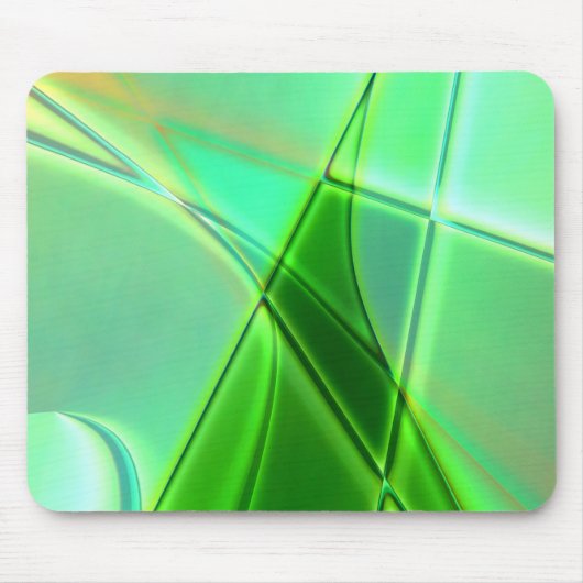 Groene geometrische vormen met kromme omtrek muismat (Voorkant)