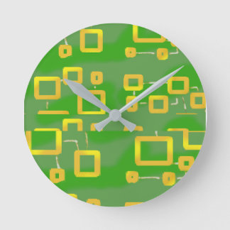 Groene geometrische wandklok