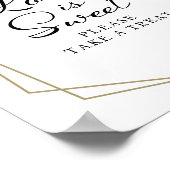 Groene geometrische witte bloem Love Is Sweet bord Poster (Hoek)