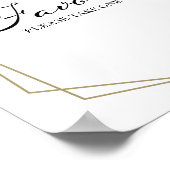 Groene geometrische witte bloemige gunstbewijzen b poster (Hoek)