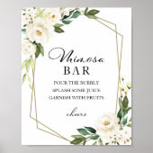 Groene geometrische witte bloemige Mimosa bar bord Poster (Voorkant)