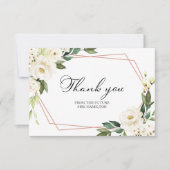 Groene Geometrische Witte Bruidsdouche Dank Je Bedankkaart (Voorkant)