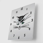 Groene geoogste kat vierkante klok (Hoek)