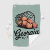 Groene Georgia Golf Co Range Emmer Golfhanddoek (Insitu)