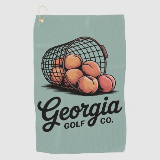 Groene Georgia Golf Co Range Emmer Golfhanddoek (Voorkant)