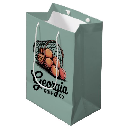 Groene Georgia Golf Co Range Emmer Medium Cadeauzakje (Voorkant Gekanteld)