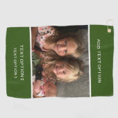Groene Gepersonaliseerd persoonlijke foto Golfhanddoek (Horizontaal)