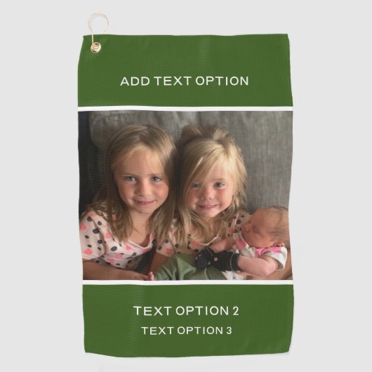 Groene Gepersonaliseerd persoonlijke foto Golfhanddoek (Voorkant)