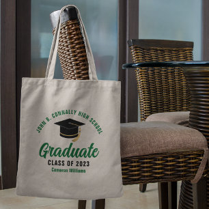 Groene Gepersonaliseerde Afgestudeerde 2023 Afstud Tote Bag