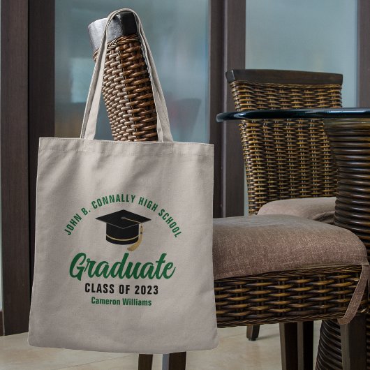 Groene Gepersonaliseerde Afgestudeerde 2023 Afstud Tote Bag