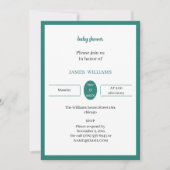 Groene gepersonaliseerde babyshower kaart (Voorkant)