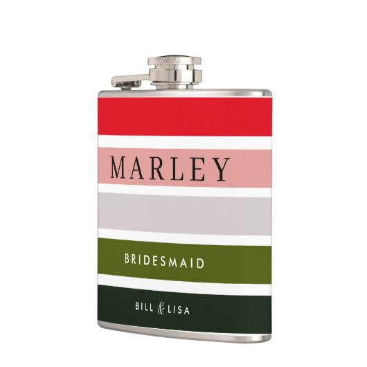 Groene gepersonaliseerde bruidsmeisje hipflacon heupfles (Links)