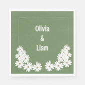 Groene gepersonaliseerde bruiloft servetten (Voorkant)