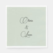 Groene gepersonaliseerde bruiloft servetten (Voorkant)