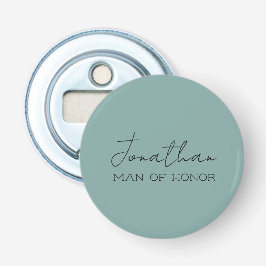 Groene gepersonaliseerde flesopener voor de man va button flesopener
